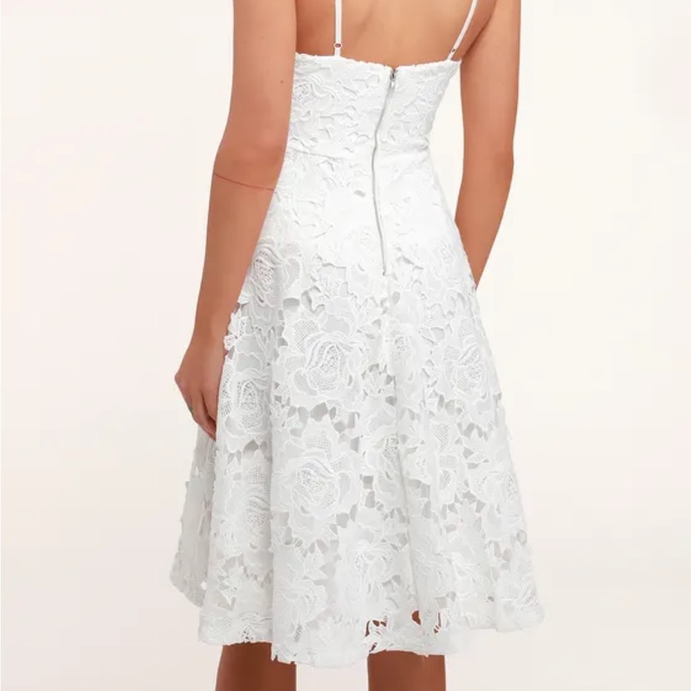 Lulus Nora Lee White Sleeveless Lace Midi Dress With Pockets Size XS - Picture 3 of 11